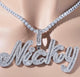 Wavy Baguette Custom Necklace ( 6 to 9 Letters)